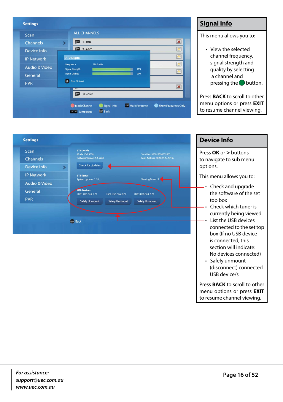 Altech UEC PVR9600T High Definition Triple Tuner User Manual | Page 16 / 52