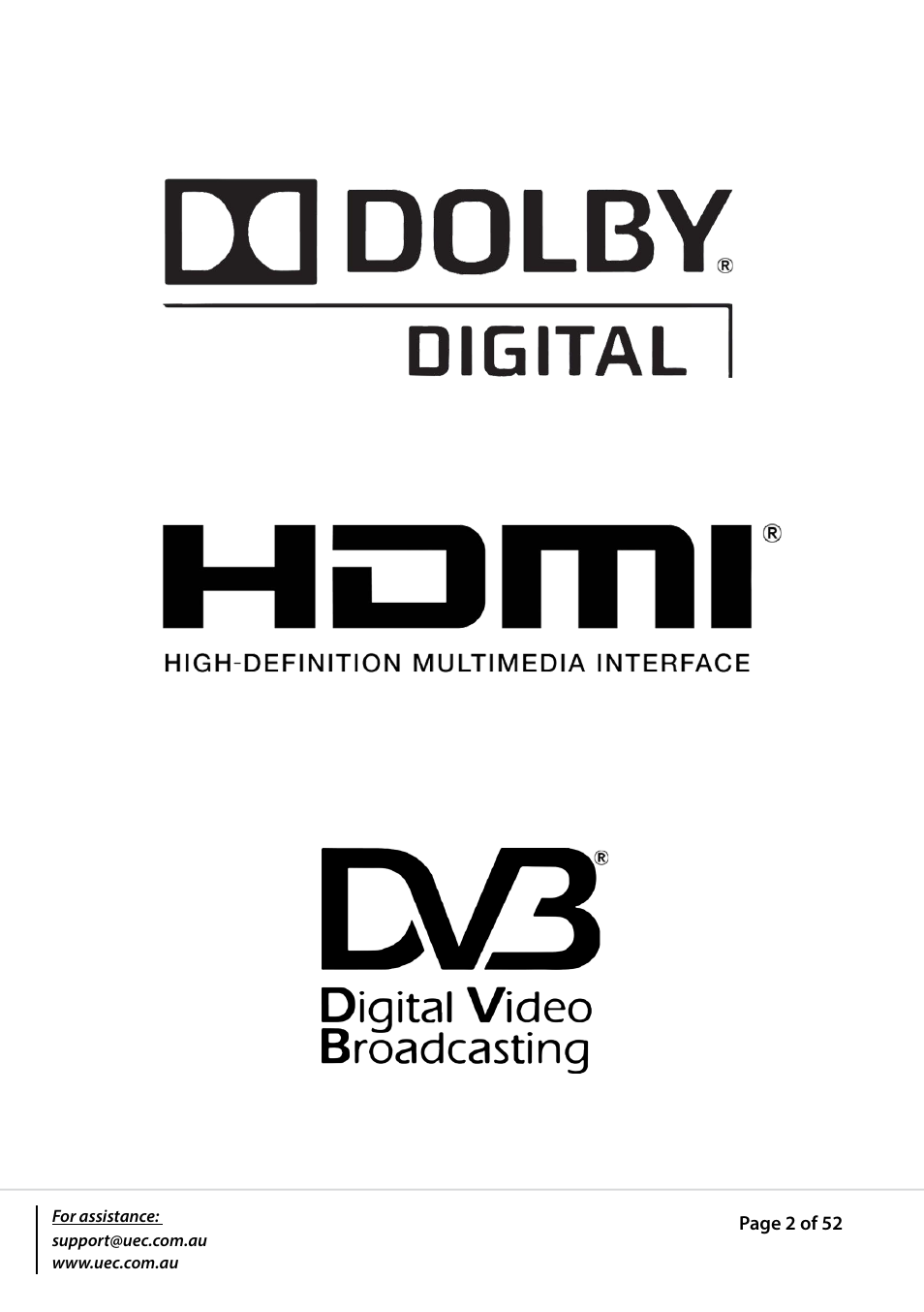 Altech UEC PVR9600T High Definition Triple Tuner User Manual | Page 2 / 52