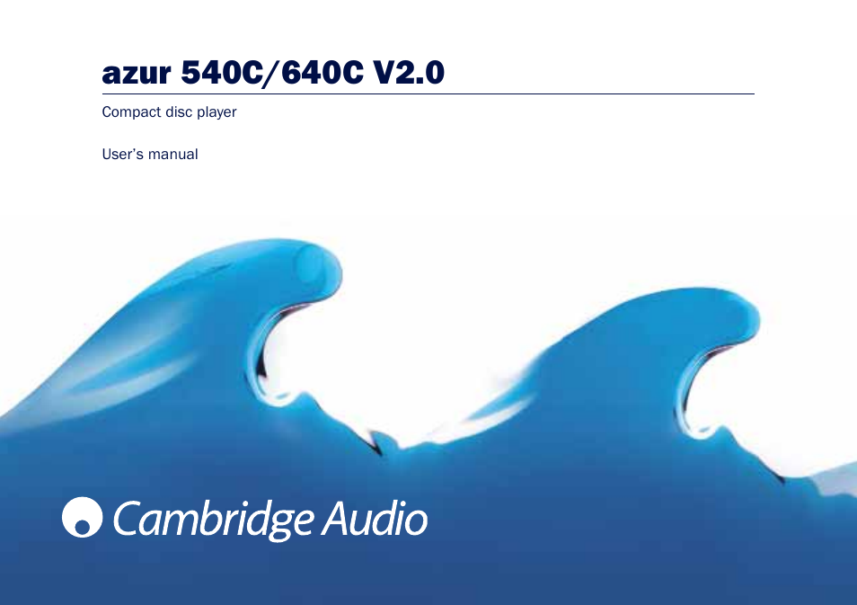 Cambridge Audio AZUR 540C User Manual | 16 pages