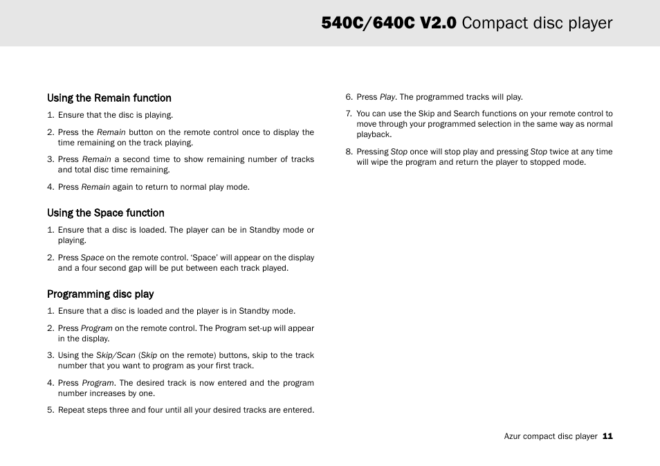 Cambridge Audio AZUR 540C User Manual | Page 11 / 16
