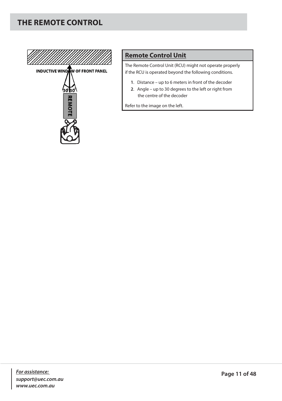 The remote control | Altech UEC PVR9600Q High Definition Dual Tuner User Manual | Page 11 / 48