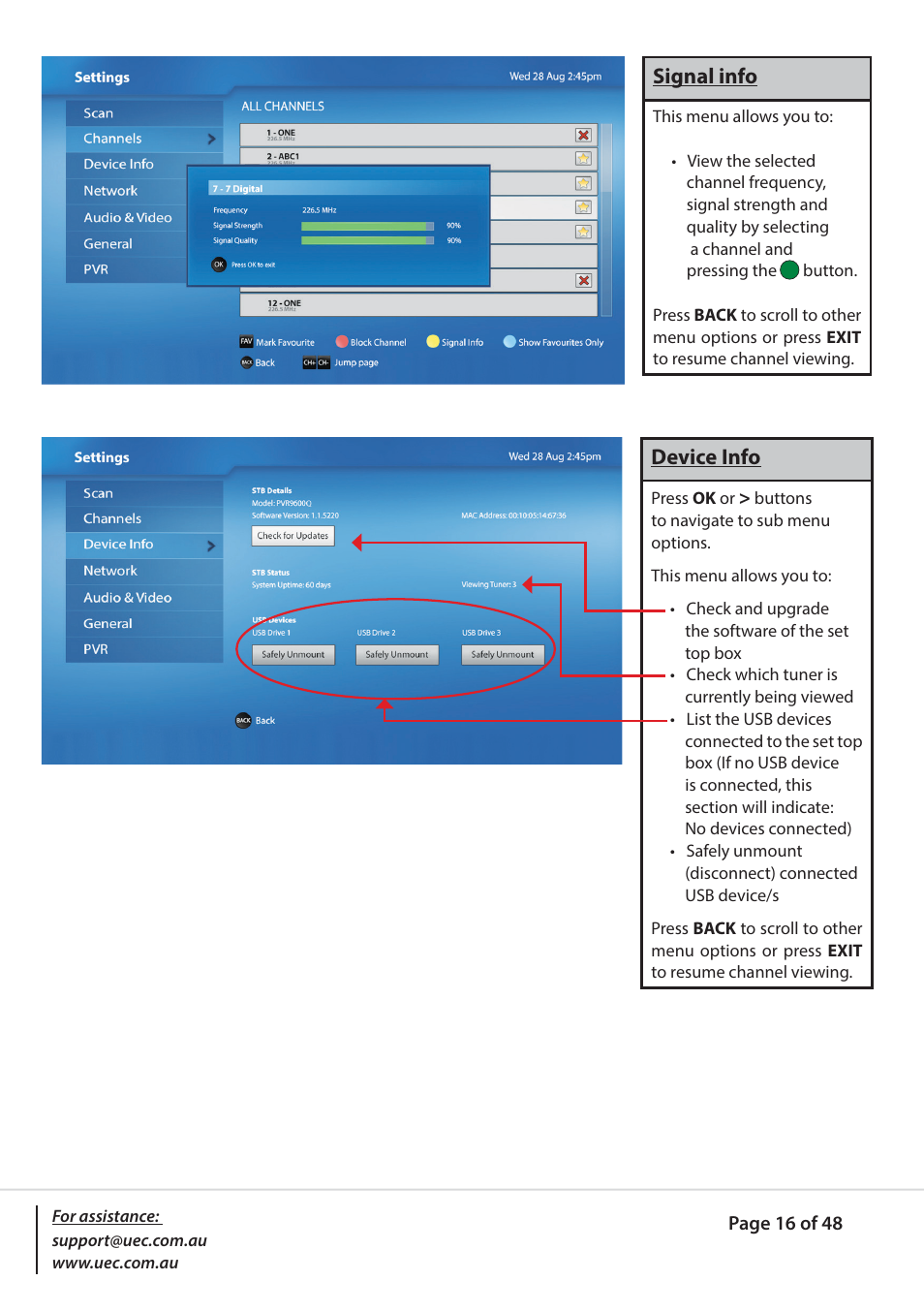 Altech UEC PVR9600Q High Definition Dual Tuner User Manual | Page 16 / 48