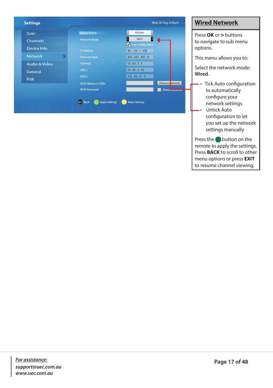 Altech UEC PVR9600Q High Definition Dual Tuner User Manual | Page 17 / 48