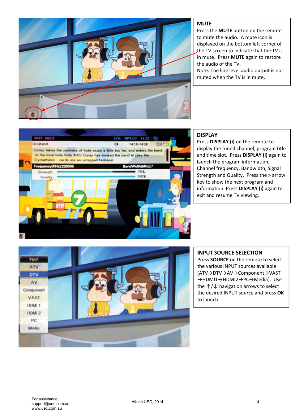 Altech UEC Integrated 32'' LED/LCD HD TV User Manual | Page 14 / 68