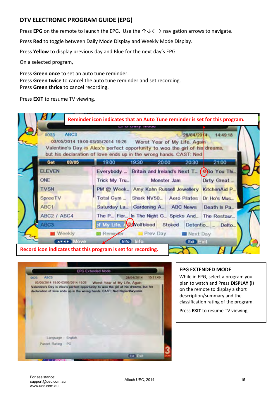 Altech UEC Integrated 32'' LED/LCD HD TV User Manual | Page 15 / 68
