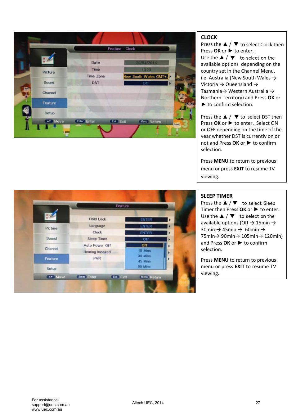 Altech UEC Integrated 32'' LED/LCD HD TV User Manual | Page 27 / 68