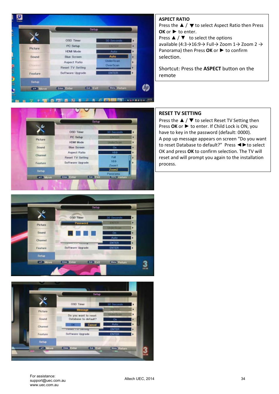 Altech UEC Integrated 32'' LED/LCD HD TV User Manual | Page 34 / 68