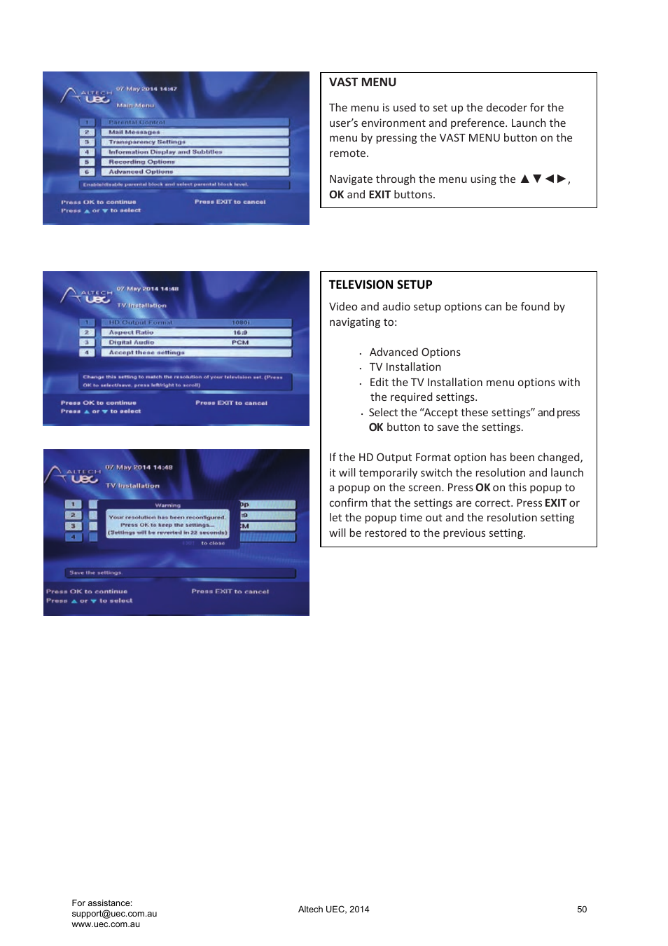 Altech UEC Integrated 32'' LED/LCD HD TV User Manual | Page 50 / 68