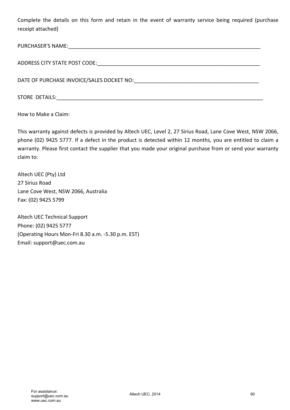 Altech UEC Integrated 32'' LED/LCD HD TV User Manual | Page 60 / 68
