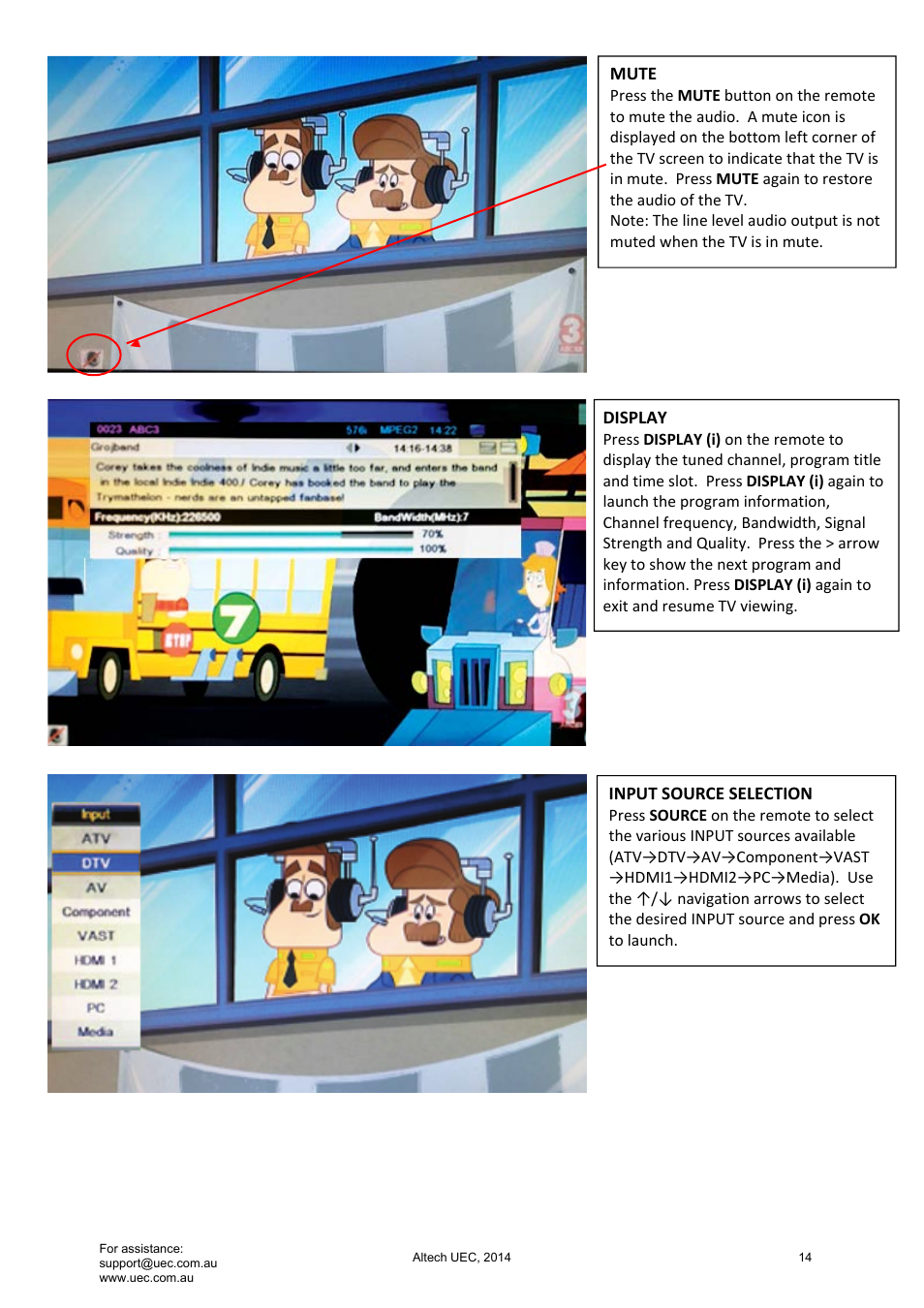 Altech UEC Integrated 22'' LED/LCD FHD TV User Manual | Page 14 / 68