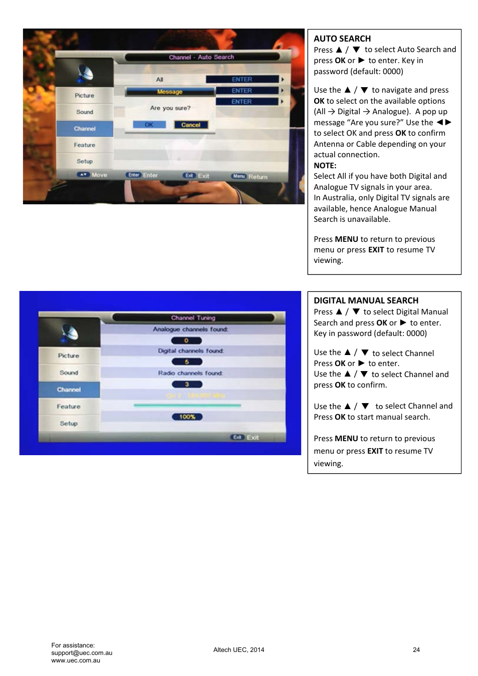 Altech UEC Integrated 22'' LED/LCD FHD TV User Manual | Page 24 / 68