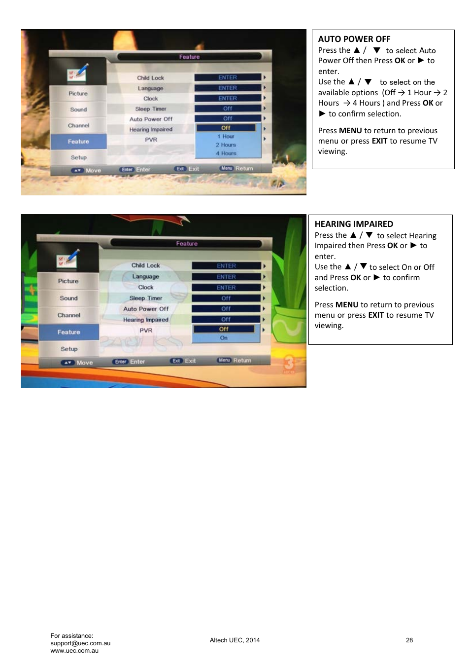 Altech UEC Integrated 22'' LED/LCD FHD TV User Manual | Page 28 / 68