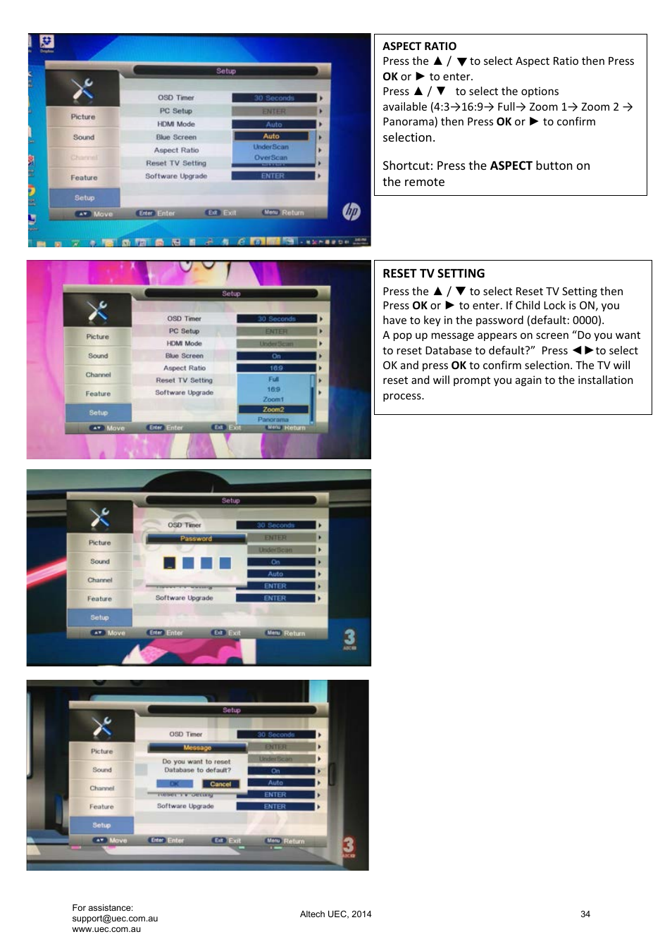 Altech UEC Integrated 22'' LED/LCD FHD TV User Manual | Page 34 / 68