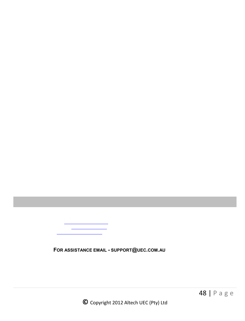 Help and information, 48 | p a g e | Altech UEC DSR 4639 User Manual | Page 48 / 50