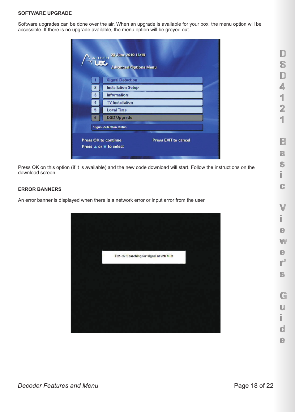 Page 18 of 22 decoder features and menu | Altech UEC DSD4121RV User Manual | Page 19 / 23