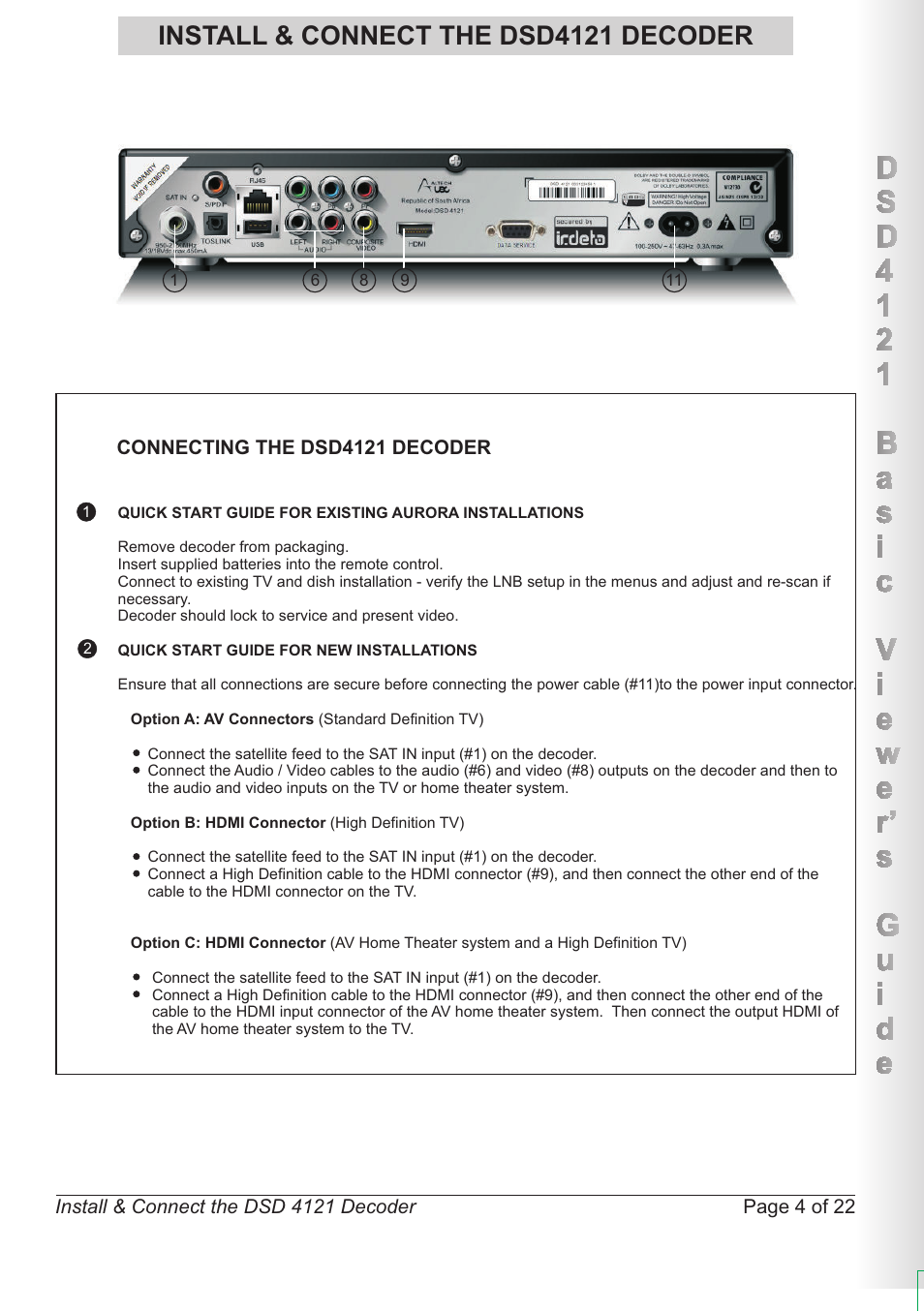 Install & connect the dsd4121 decoder | Altech UEC DSD4121RV User Manual | Page 5 / 23