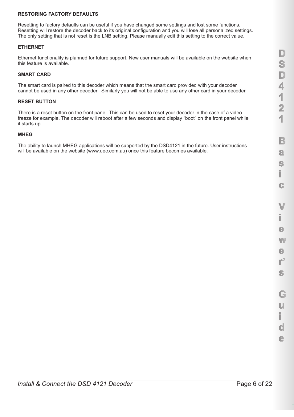 Page 6 of 22, Install & connect the dsd 4121 decoder | Altech UEC DSD4121RV User Manual | Page 7 / 23