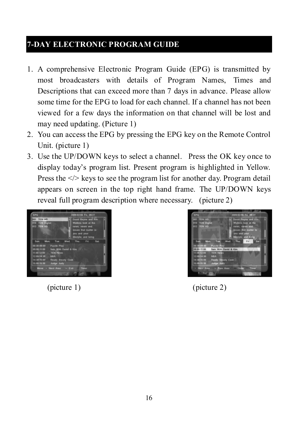 Day electronic program guide | Altech UEC DT 3900 User Manual | Page 16 / 27