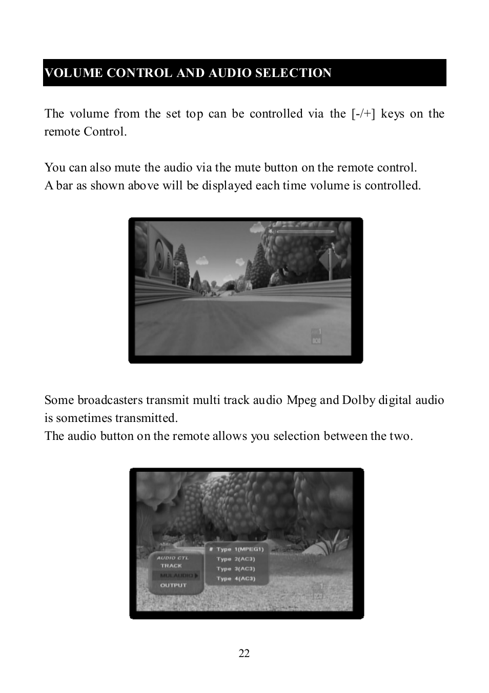 Volume control and audio selection | Altech UEC DT 3900 User Manual | Page 22 / 27