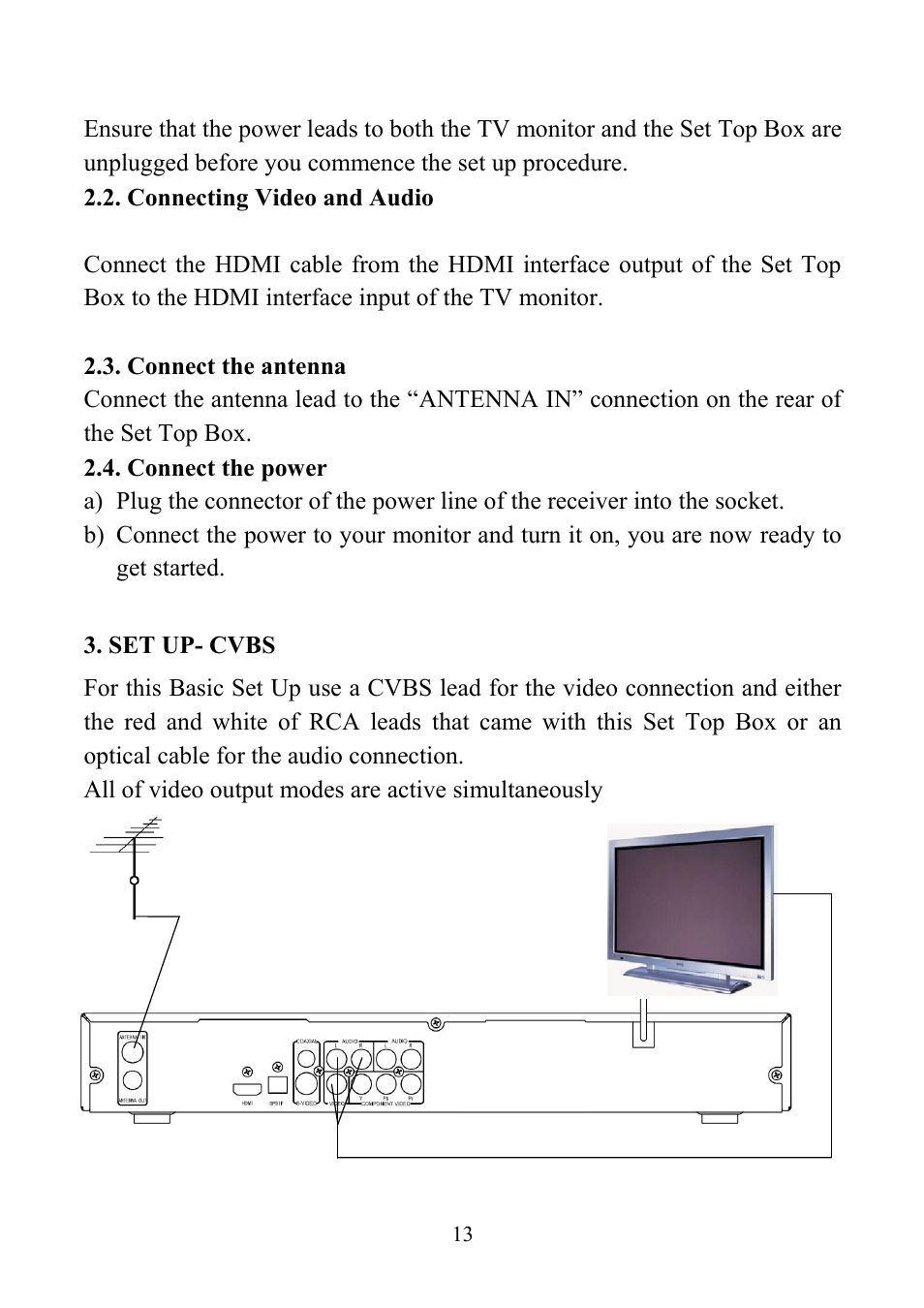Set up- cvbs | Altech UEC PVR6690 User Manual | Page 13 / 32