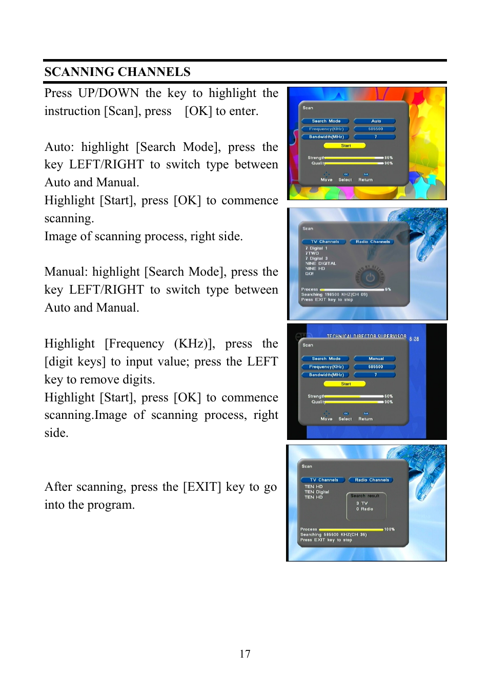 Scanning channels | Altech UEC PVR6690 User Manual | Page 17 / 32