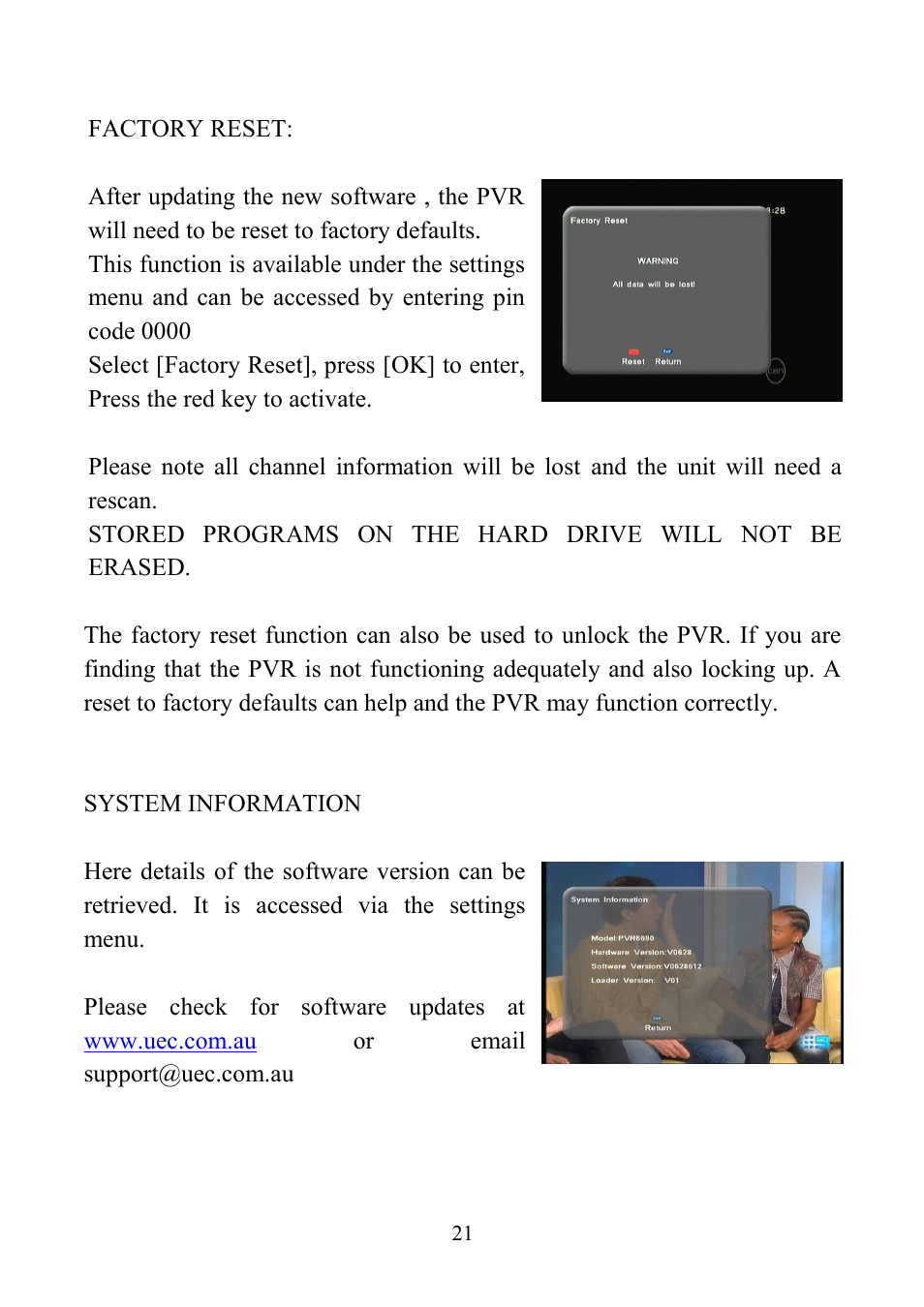 Altech UEC PVR6690 User Manual | Page 21 / 32
