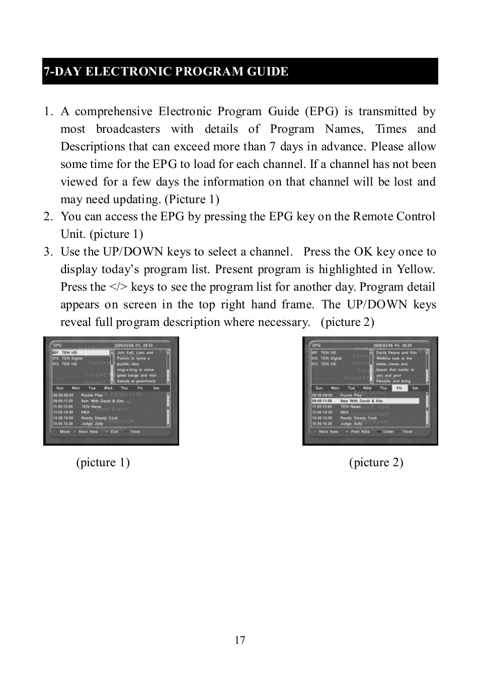 Day electronic program guide | Altech UEC DT 3900RF User Manual | Page 17 / 28