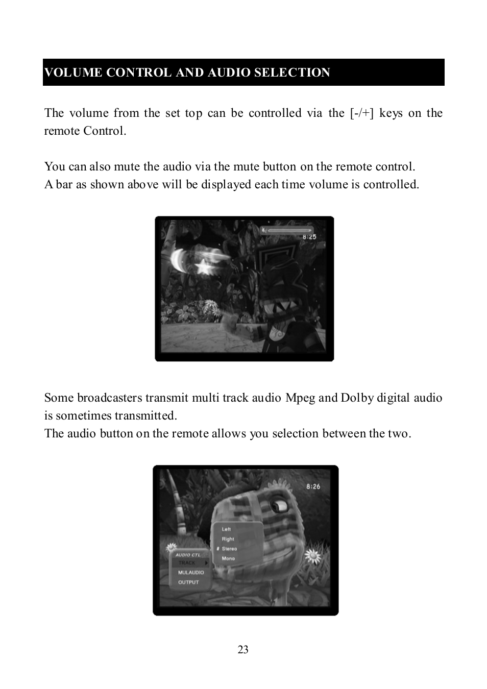 Volume control and audio selection | Altech UEC DT 3900RF User Manual | Page 23 / 28