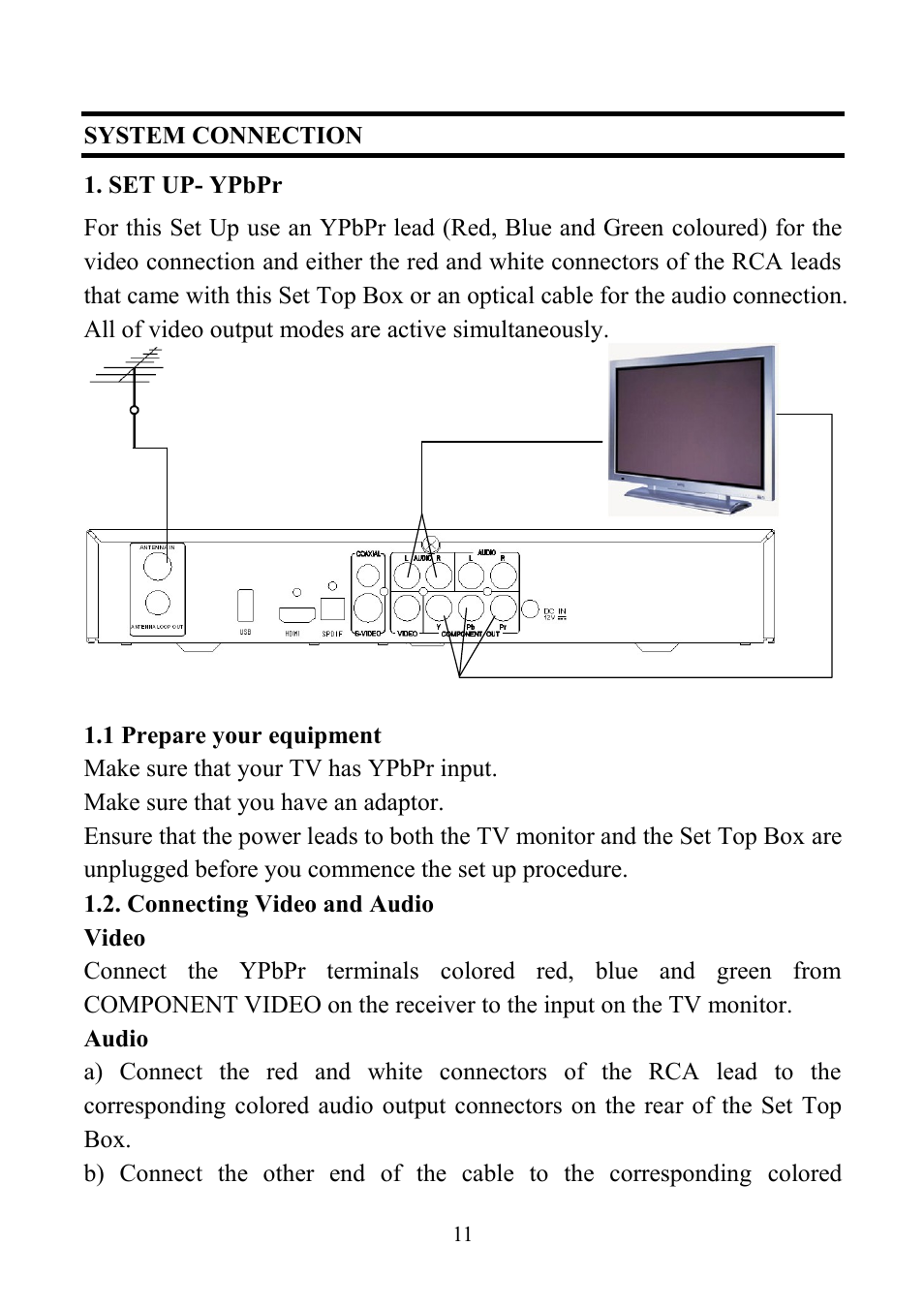 System connection, Set up- ypbpr | Altech UEC PVR6600 User Manual | Page 11 / 31