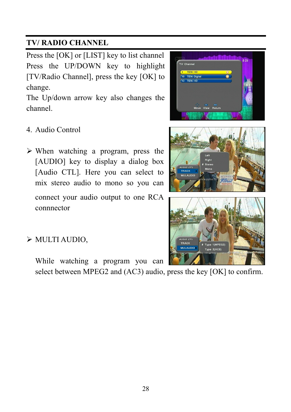 Tv/ radio channel | Altech UEC PVR6600 User Manual | Page 28 / 31