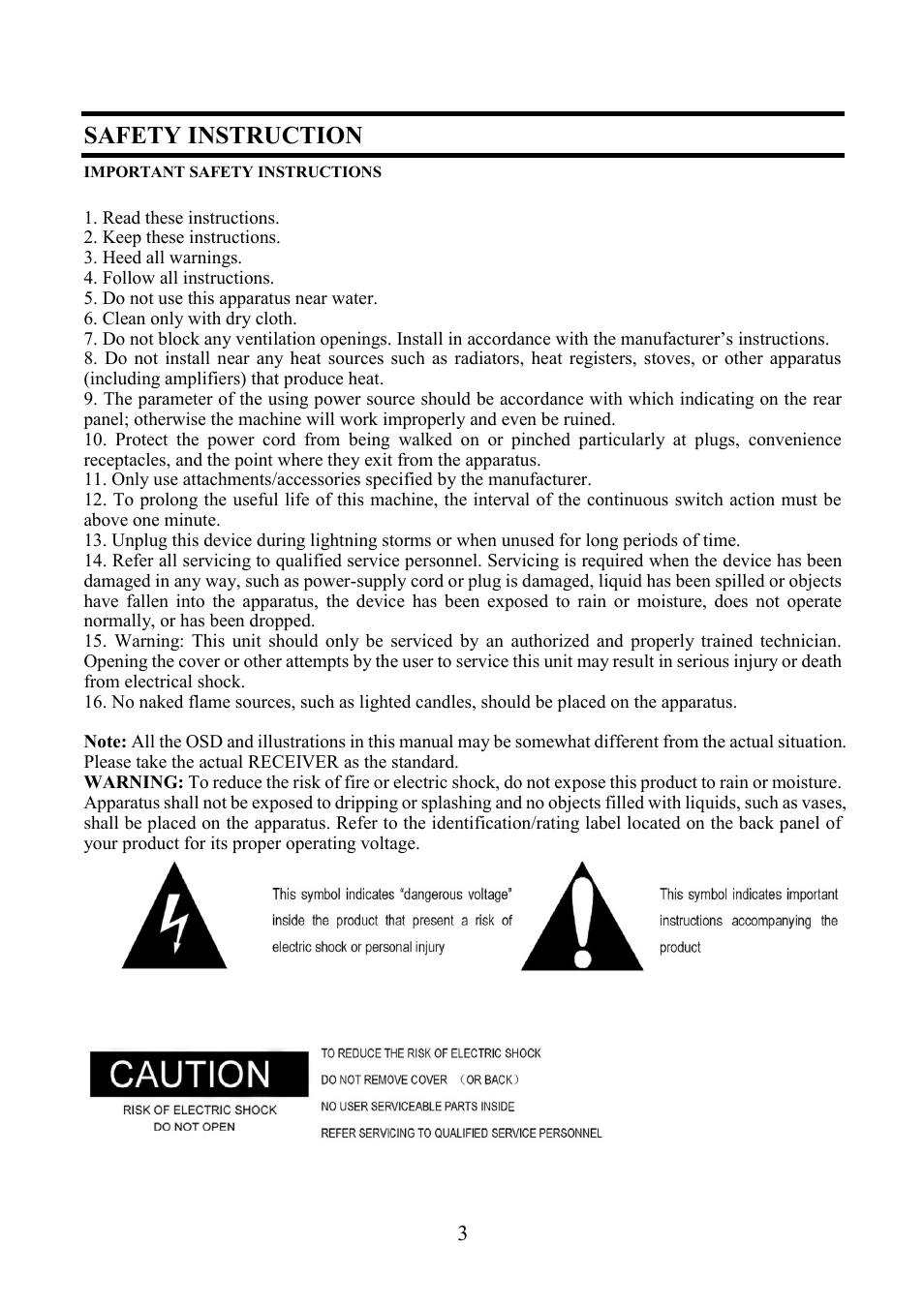 Safety instruction | Altech UEC PVR6600 User Manual | Page 3 / 31
