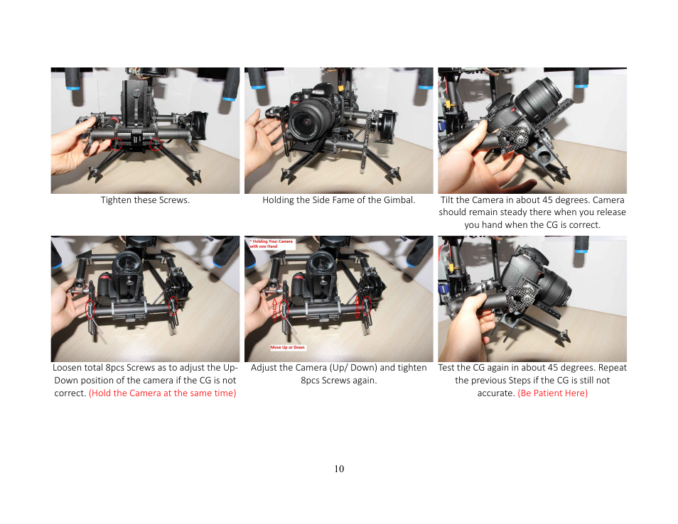 Alwarerc Lensman-Pro 3 Axis DSLR Brushless Gimbal (For Handheld/ DJIS800/ 1000) User Manual | Page 10 / 23