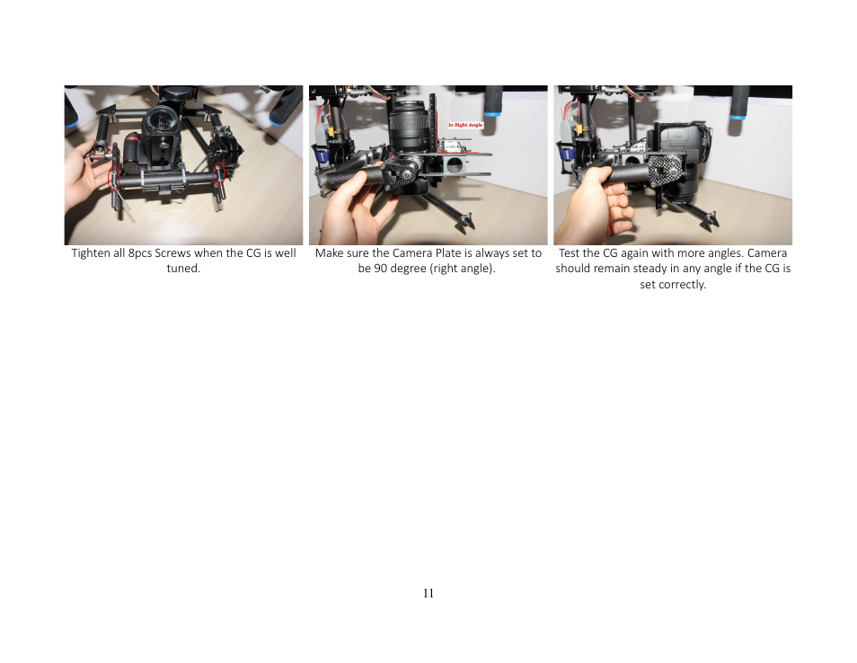 Alwarerc Lensman-Pro 3 Axis DSLR Brushless Gimbal (For Handheld/ DJIS800/ 1000) User Manual | Page 11 / 23