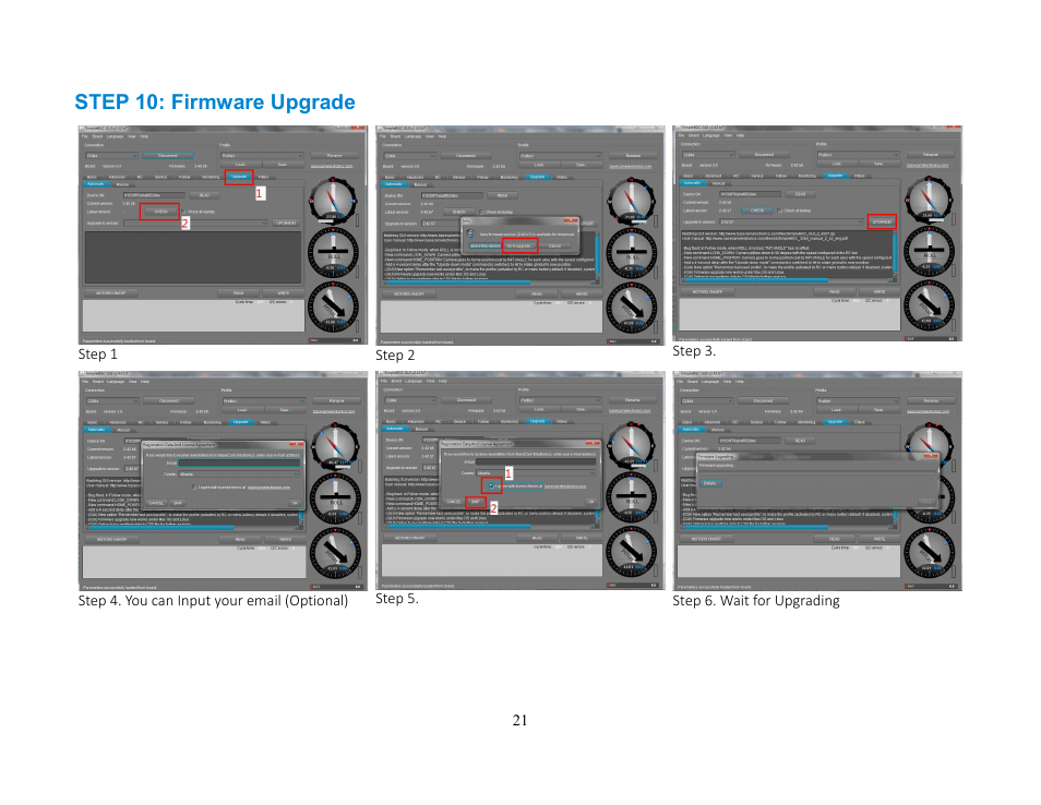 Step 10: firmware upgrade | Alwarerc Lensman-Pro 3 Axis DSLR Brushless Gimbal (For Handheld/ DJIS800/ 1000) User Manual | Page 21 / 23