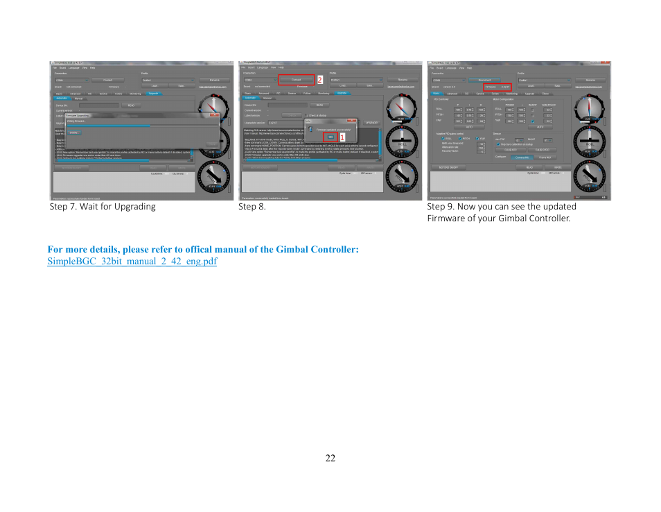 Alwarerc Lensman-Pro 3 Axis DSLR Brushless Gimbal (For Handheld/ DJIS800/ 1000) User Manual | Page 22 / 23