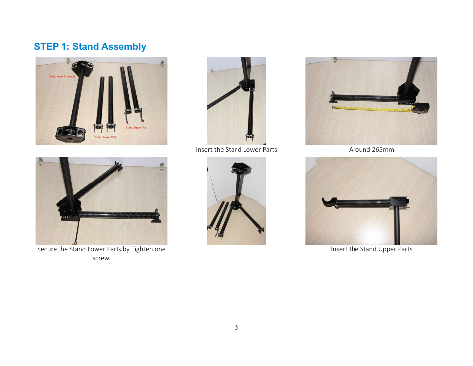 Step 1: stand assembly | Alwarerc Lensman-Pro 3 Axis DSLR Brushless Gimbal (For Handheld/ DJIS800/ 1000) User Manual | Page 5 / 23