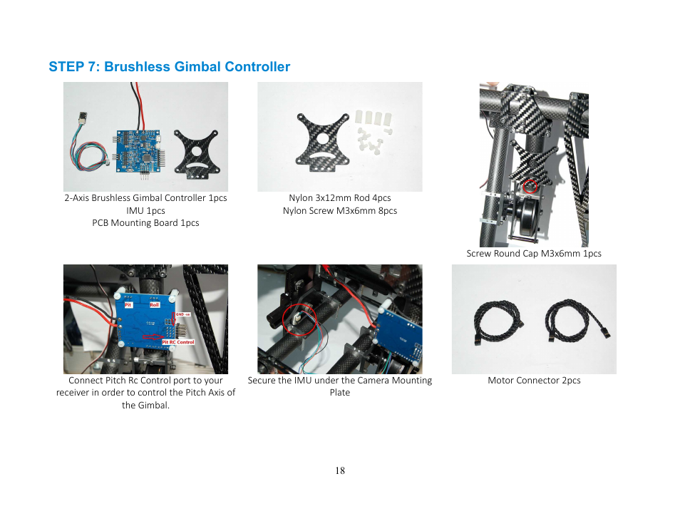 Step 7: brushless gimbal controller | Alwarerc Brushless Upgrade Kit for Lensman-X 3-Axis Gimbal User Manual | Page 18 / 28