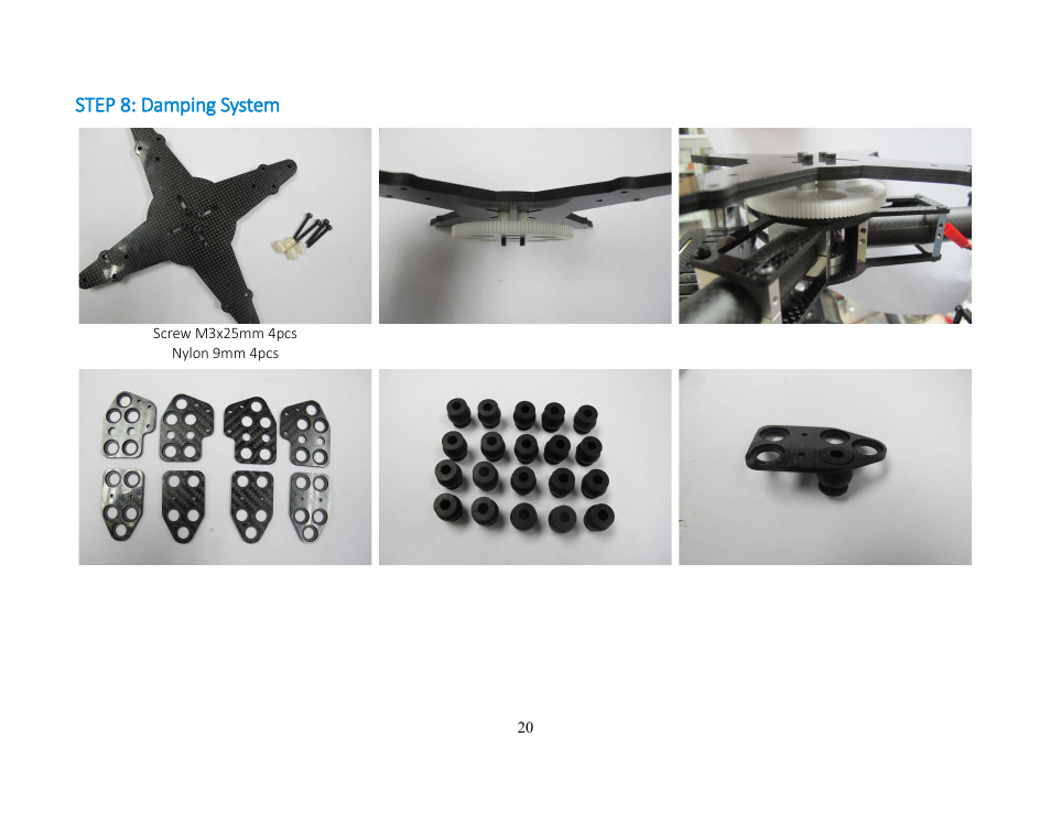 Step 8: damping system | Alwarerc Brushless Upgrade Kit for Lensman-X 3-Axis Gimbal User Manual | Page 20 / 28