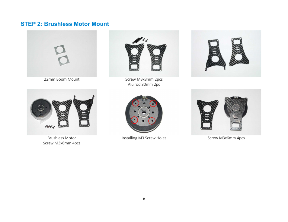 Step 2: brushless motor mount | Alwarerc Brushless Upgrade Kit for Lensman-X 3-Axis Gimbal User Manual | Page 6 / 28