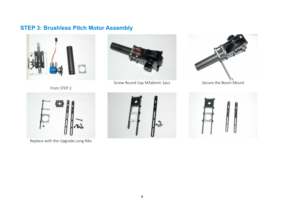 Step 3: brushless pitch motor assembly | Alwarerc Brushless Upgrade Kit for Lensman-X 3-Axis Gimbal User Manual | Page 9 / 28