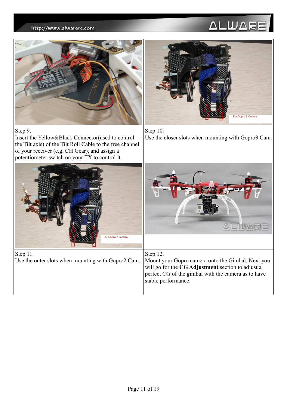 Alwarerc Senrigan GP-25 Lite Brushless Gimbal User Manual | Page 11 / 19
