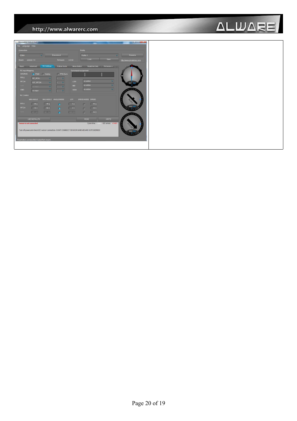 Alwarerc Senrigan GP-35 Brushless Gimbal For DJI Phantom 1/2 User Manual | Page 20 / 21