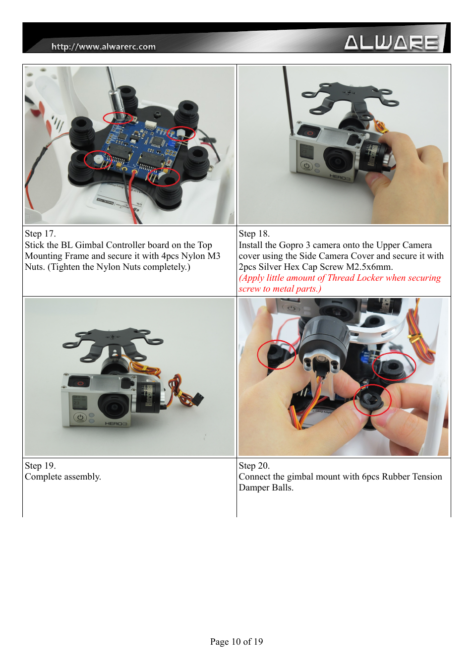 Alwarerc Senrigan GP-35 Brushless Gimbal For DJI Phantom 1/2 User Manual | Page 10 / 19