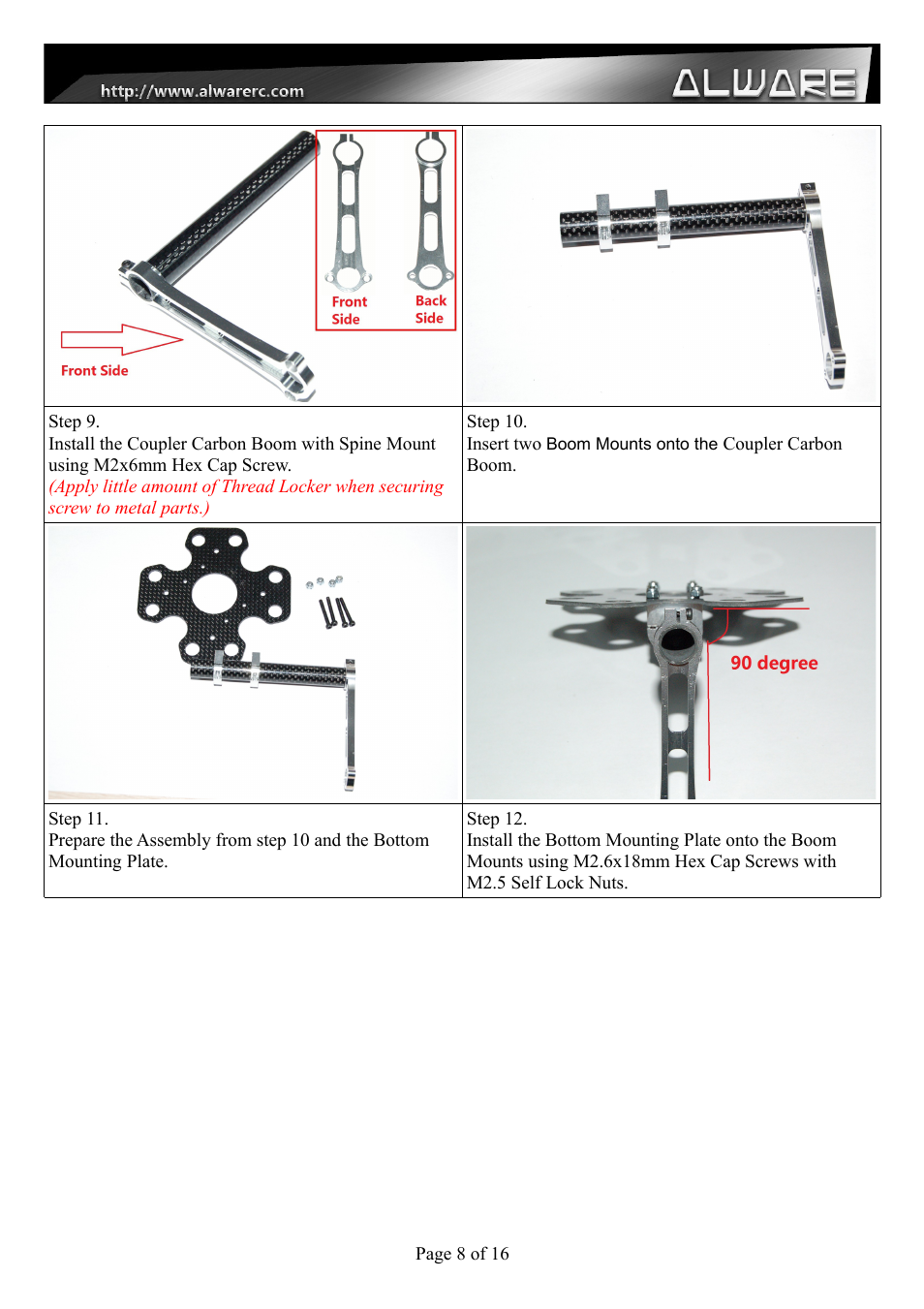 Alwarerc Senrigan GP-45 Brushless Gimbal With Advanced Landing Gear User Manual | Page 8 / 17