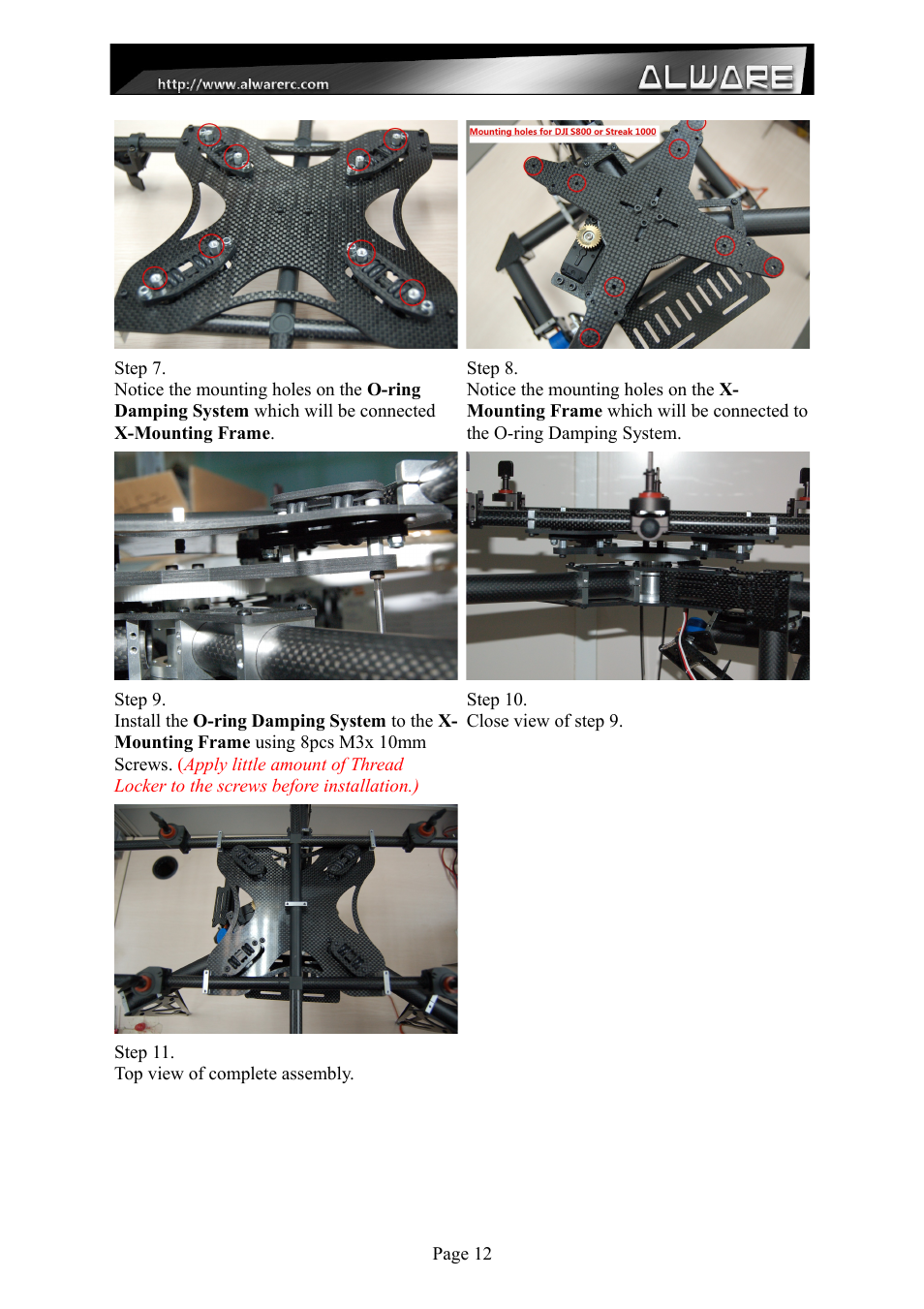 Alwarerc Lensman-X Public 3-Axis Gimbal (For Streak 800Pro) User Manual | Page 12 / 24