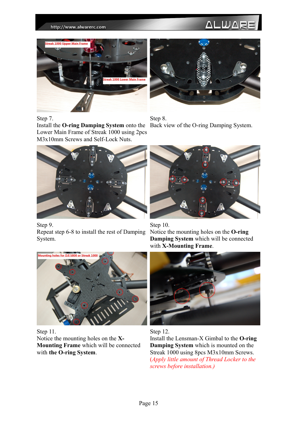 Alwarerc Lensman-X Public 3-Axis Gimbal (For Streak 800Pro) User Manual | Page 15 / 24