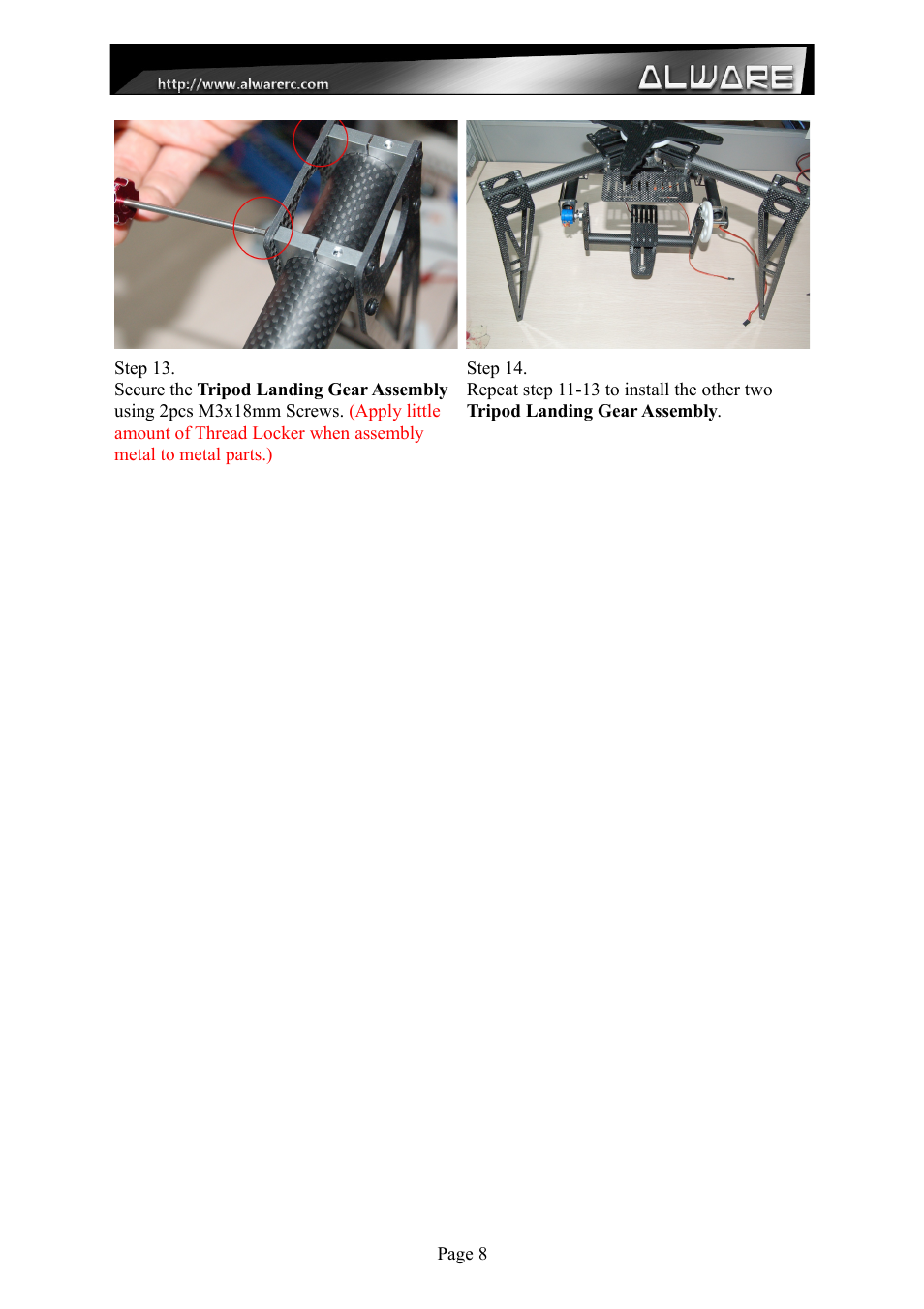 Alwarerc Lensman-X Public 3-Axis Gimbal (For Streak 800Pro) User Manual | Page 8 / 24