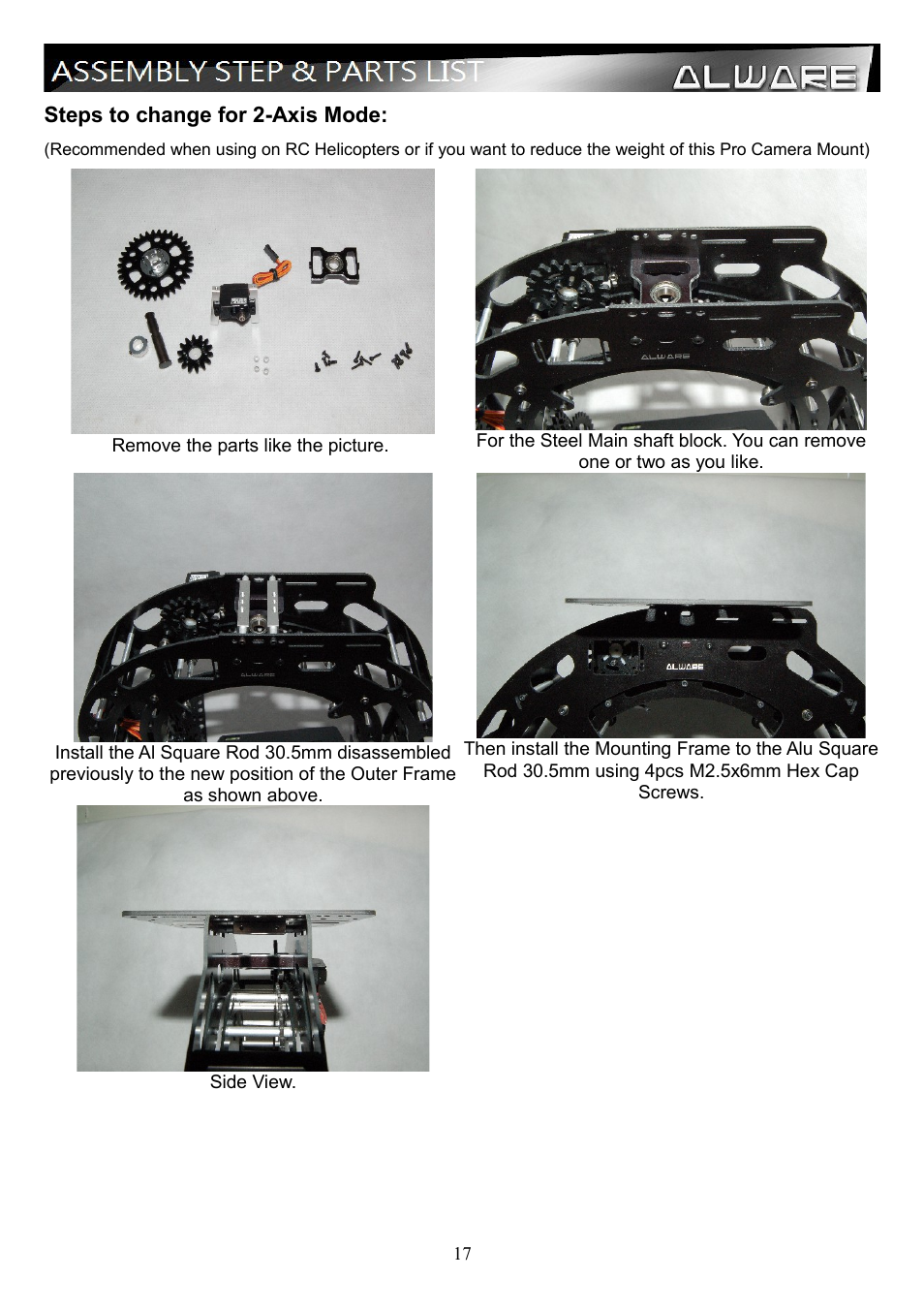 Alwarerc Eagle Pro V4 Camera 3-Axis 360D Panning Gimbal User Manual | Page 17 / 22