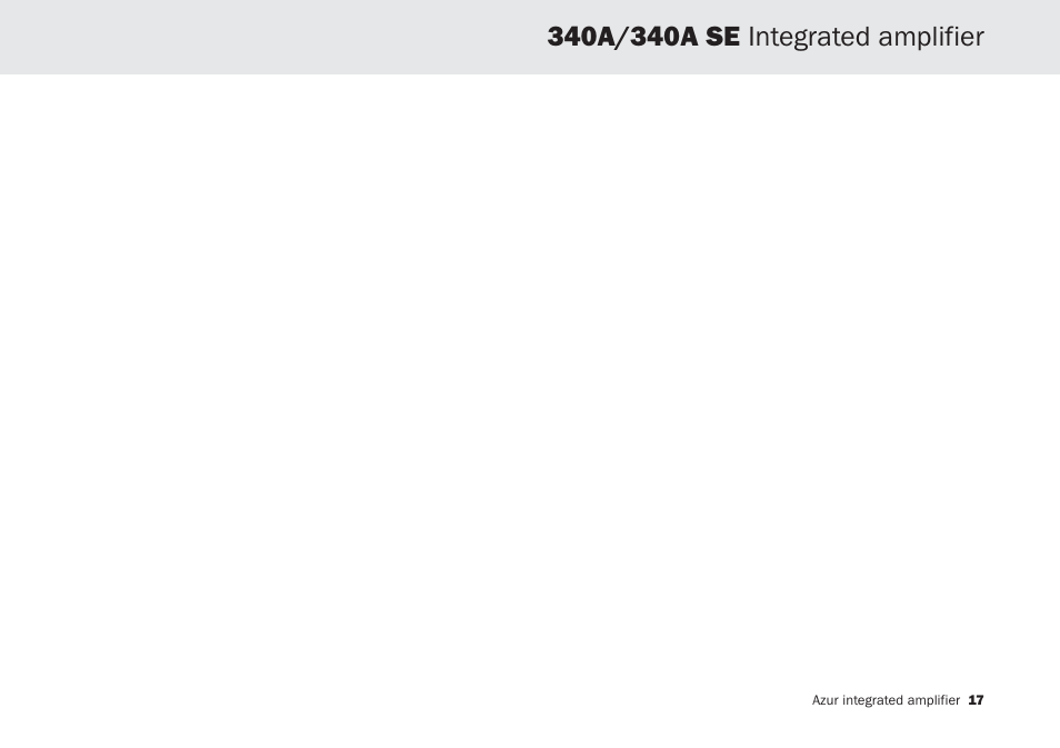 Cambridge Audio Azur 340A SE User Manual | Page 17 / 18