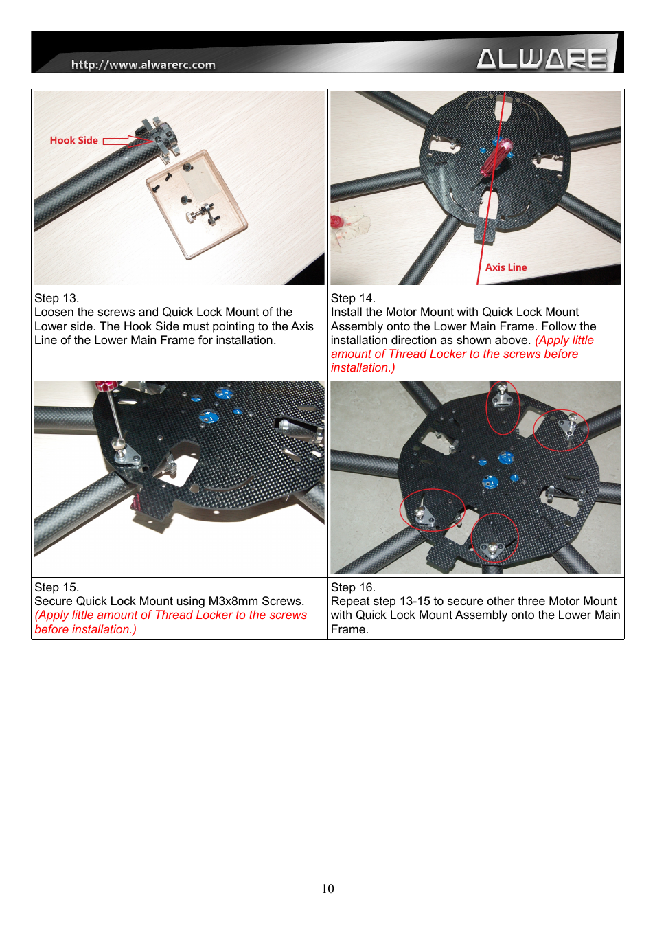 Alwarerc Streak 1000 OctoCopter Kit With APC Props User Manual | Page 10 / 25